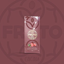 Chocolate 70% com Xylitol e Cranberry - 30 gr