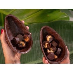 Ovo de Pascoa Com Crocante de Castanha de Caju e Coco, Adoçado c/Demerara - 350 Gr