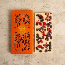 Barra Chocolate Branco 55% com Frutas Vermelhas Zero 