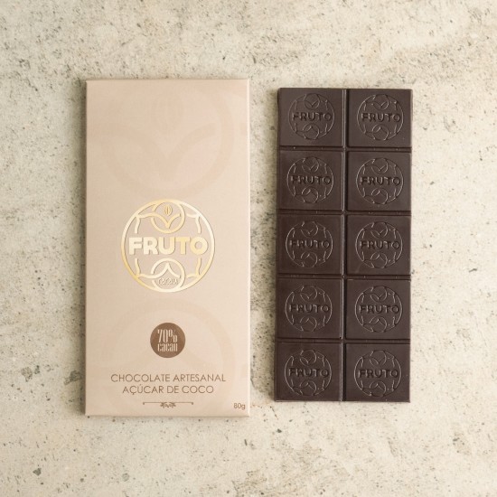 Chocolate 70% com Açúcar de Coco - 80 gr Chocolate 70% com Açúcar de Coco - 80 gr