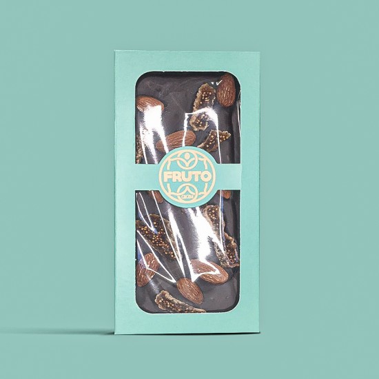 Barra Gourmet 70% Zero Açúcar com Amêndoas e Figo - 80 gr Barra Gourmet 70% Zero Açúcar com Amêndoas e Figo - 80 gr
